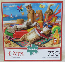Buffalo Games 750 Piece Puzzle CATS BEACHCOMBERS Cat Family on the Beach - $36.42