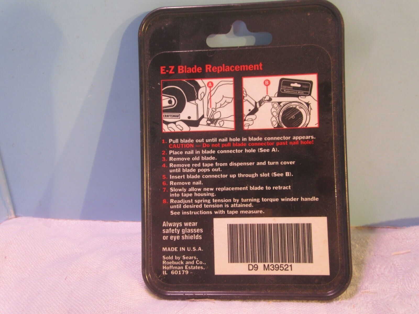 Vintage NOS Craftsman Tape Measure Replacement Blade 39521 1/2'' x 12ft