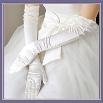 Long and Longer Ruched Satin Wedding Opera Full Finger Gloves in White or Black  image 3