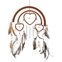 An item in the Home & Garden category: Dreamcatcher Triple Heart Wind Chime 
