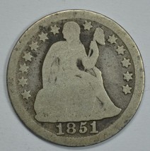 1851 Seated Liberty circulated silver dime AG details - $18.00