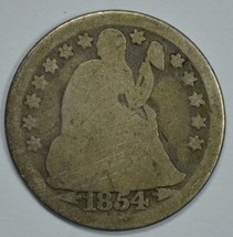 1854 Seated Liberty circulated silver dime AG details - $14.00