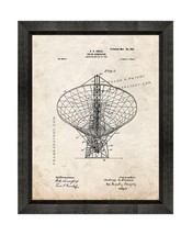 Solar Generator Patent Print Old Look with Beveled Wood Frame - $24.95+