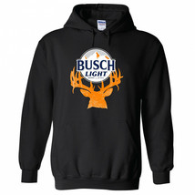 Busch Light Deer Horns Hunter Logo Hoodie Black - $69.98+