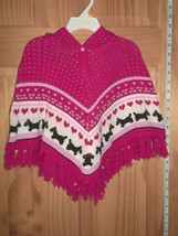 Wonder Kids Baby Clothes 24M Infant Girl Poncho Red Outerwear Pompom Hoo... - $18.99