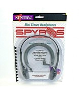 Vintage SENTRY SPYROS COILED CORD Gray Mini Stereo Headphone Ear Pads H0420 - $24.74