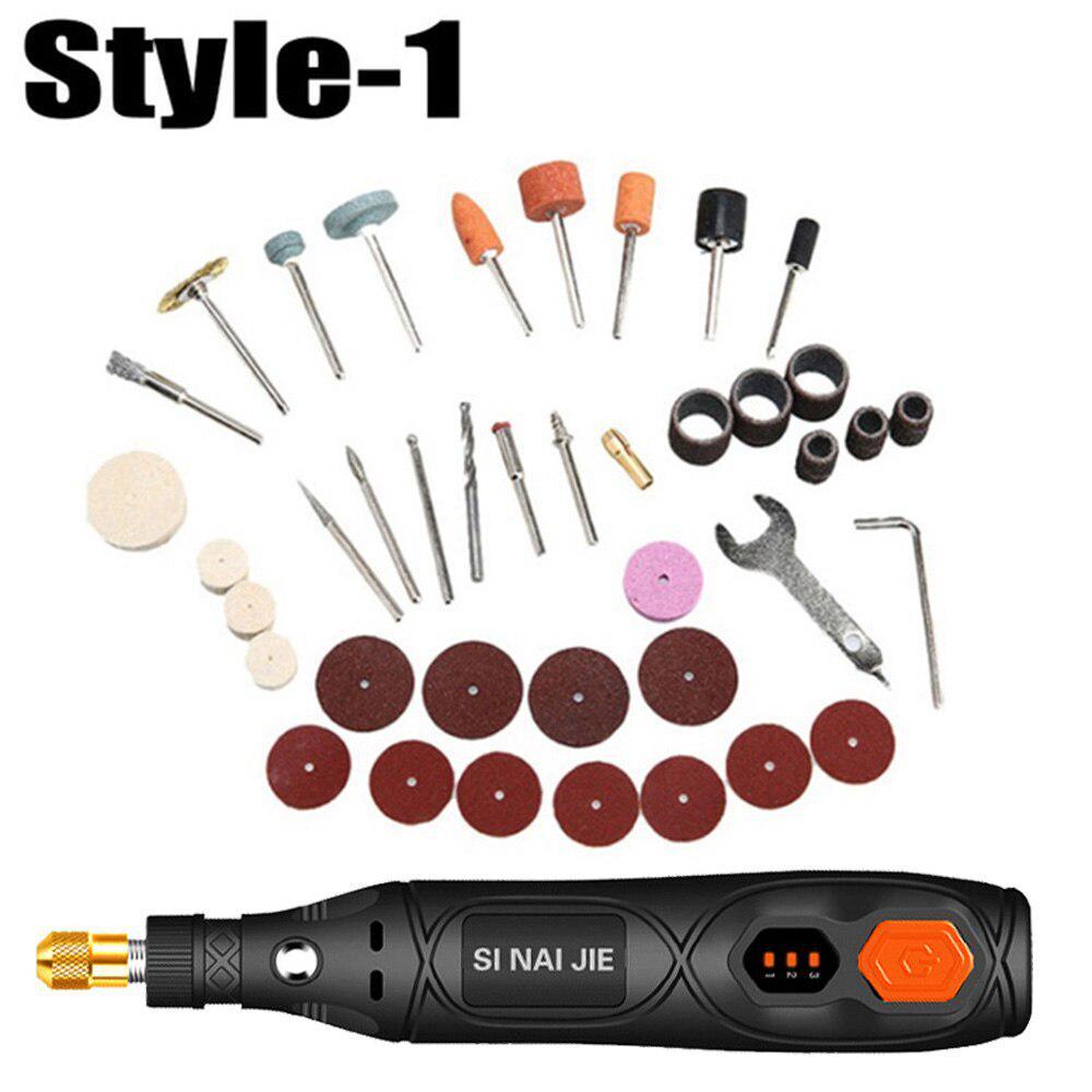 USB Cordless Rotary Tool Kit Woodworking Engraving Pen DIY For