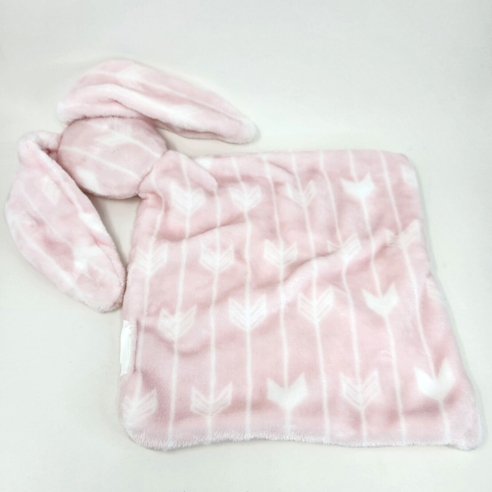 BLANKETS & BEYOND PINK BUNNY LONG EAR BABY SECURITY BLANKET STUFFED