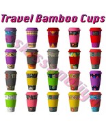 Eco-Friendly Stylish Travel Bamboo Coffee Cups No BPA Biodegradable for ... - $16.49