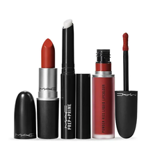 MAC Best Kept Secret Lip Set & Cosmetics Bag CHILI Devoted Lipstick Prep Liquid - $59.50