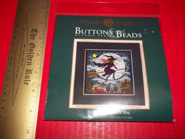 Craft Holiday Mill Hill Kit Button Bead Witch Way Halloween Counted Cross Stitch - $14.24