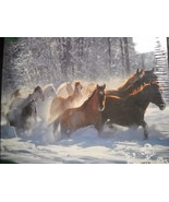 Horses In The Snow Jigsaw Puzzle Art Wolfe 1998 Over 550 Pieces Unused S... - $13.99