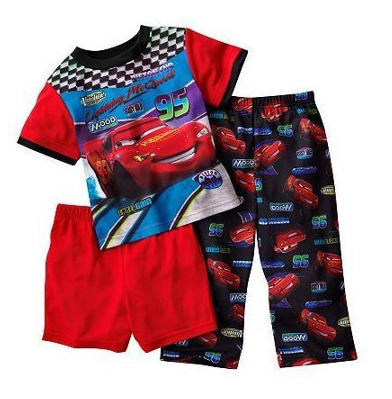 Boys 3t - Disney Pixar Cars - Lightning Mcqueen 3-pc Set - Pjs Pajamas 