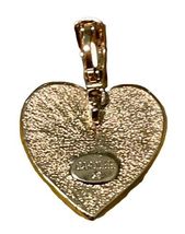 Vintage Carolee Signed Puffed Rhinestone Crystal Heart Gold Tone Bracelet Charm image 4