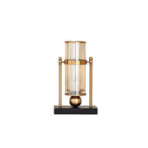 Anyhouz 32cm Retro Glass Iron Vase Gold Tabletop Home Decor Modern Art Living Ro - $129.90