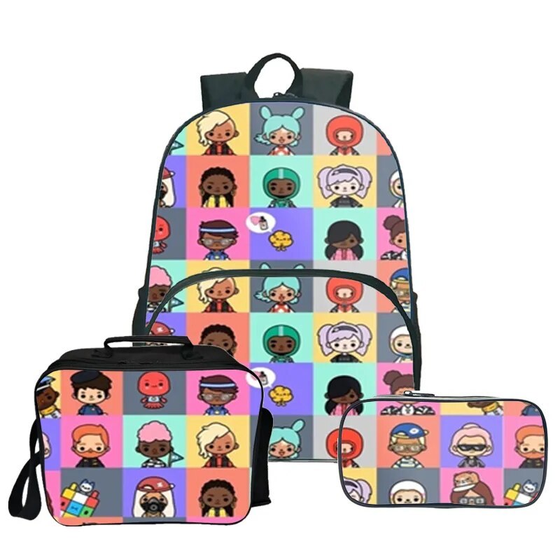 New Toca Boca Life World Game Backpack Toca Boca Mochila Bag Men 3D
