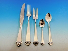 Saga by Mylius Brodrene 830 Silver Flatware Set Service 50 pcs Norwegian Pierced - $3,910.50