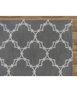 Hand Tufted Trellis Gray 8&#39; x 10&#39; Contemporary Woolen Area Rug Carpet - $599.00