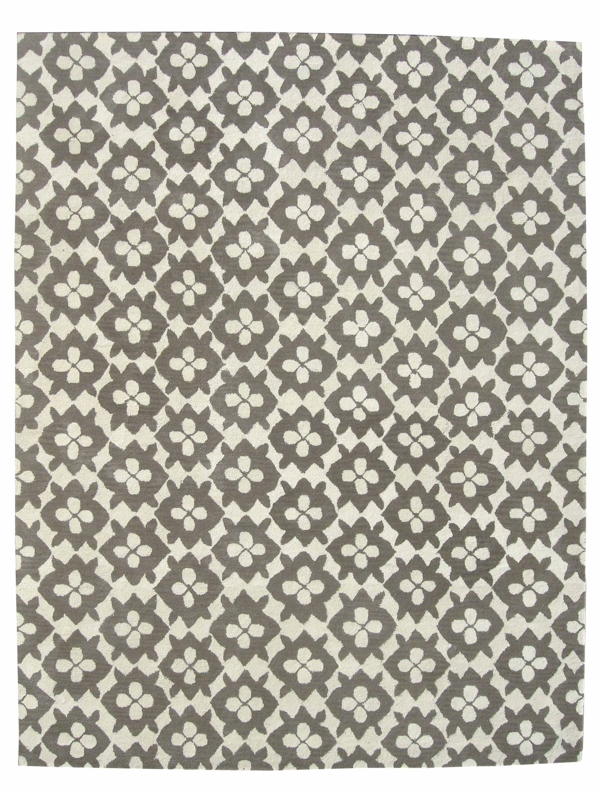 Primary image for Hand Tufted Diamond Basic Gray 8' x 10' Contemporary Woolen Area Rug Carpet