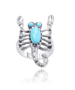 Artisan Turquoise Scorpion Ring 925 Sterling Silver 2ctw aka Astrological Sign - $36.00