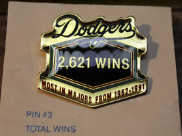 LA Dodgers 30th Anniversary 1992 2621 Wins Most in MLB Unocal Collectible Pin - $11.00