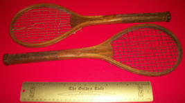 Tennis Racquet Racket Sporting Good Pair Old Wood Equipment Decor Sport Treasure - $379.99