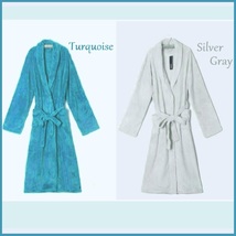 Long Luxury Soft Velvet Coral Fleece Belted Spa Lounger Bathrobe With Pockets image 9