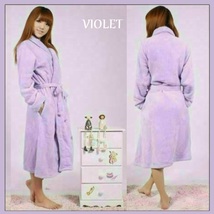 Long Luxury Soft Velvet Coral Fleece Belted Spa Lounger Bathrobe With Pockets image 10