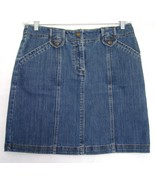 Jones New York Signature Jeans Mini Skirt Above Knee Indigo Blue Denim S... - $24.00
