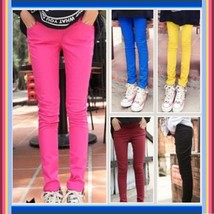 Candy Colors Straight Leg Baby Bump Tummy Expansion Skinny Pencil Jeans image 1