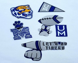 University of Memphis TIGERS Fabric NCAA Iron On Appliques, Patchs 8 Pc Set #3 - $9.00