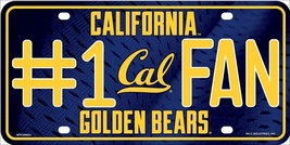 California Golden Bears #1 Fan Metal Embossed License Plate - $12.86