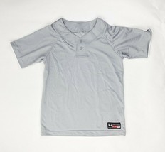 Under Armour Classic 2 Button Baseball Softball Jersey Youth XL Gray UBJ108Y - $26.00