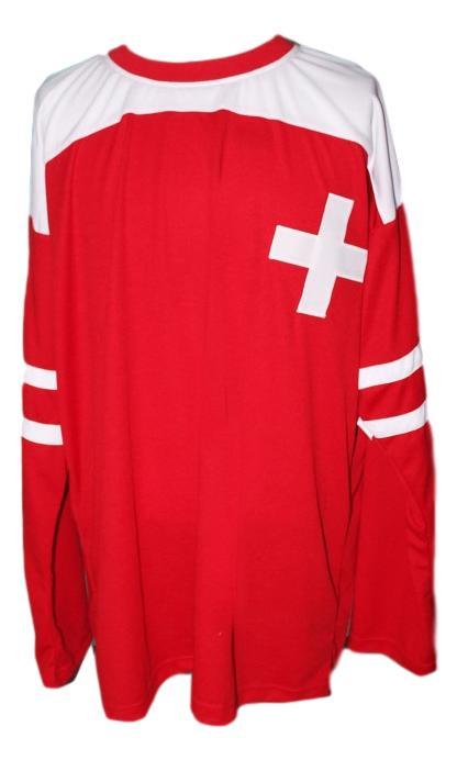 Custom name   team switzerland hockey jersey red   1