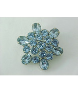 WEISS signed Sky Blue RHINESTONE Vintage BROOCH Pin - STUNNING - FREE SHIPPING - $85.00