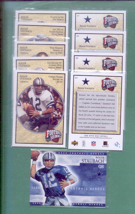 Primary image for 2006 Upper Deck Roger Staubach Football Heroes Set