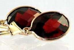 Primary image for Mozambique Garnet, 14KY Gold Leverback Earrings, E101