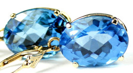 E407, 24 tcw Swiss Blue Topaz, 14KY Gold Threader Earrings - $1,089.10