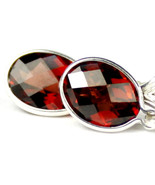 SE001, 8x6mm Mozambique Garnet, 925 Sterling Silver Leverback Earrings - $64.93