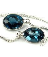 SE005, 8x6mm London Blue Topaz, 925 Sterling Silver Threader Earrings - $79.55