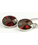 SE005, 8x6mm Mozambique Garnet, 925 Sterling Silver Threader Earrings - $66.65