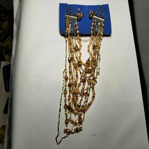 Avon Luxurious Golden Multistrand Gift Set 2005 Necklace Earrings - $9.49