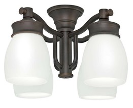 Hunter 4-Light Brushed Cocoa Bronze Ceiling Fan Fixture with Cased White Glass - $128.69
