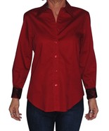 Jones New York Women&#39;s Shirt with Contrasting Fabric on Cuff/Collar Inte... - $24.73