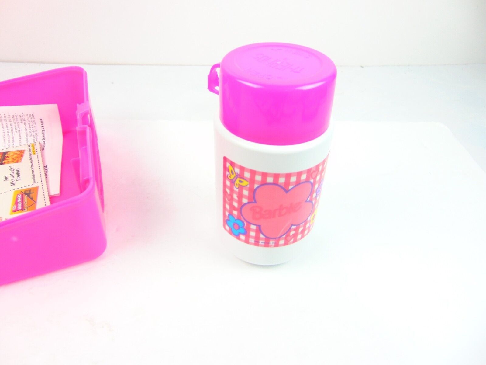 VINTAGE 1986 MY CHILD DOLL PINK PLASTIC SCHOOL LUNCH BOX + THERMOS MATTEL