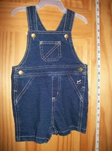 Faded Glory Baby Clothes 6M-9M Newborn Shortall Bottoms Blue Denim Jean Overalls - $5.69