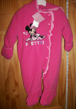 Disney Baby Clothes 12M Minnie Mouse Pram Girl Pretty Pink Ruffled Winter Outfit - $28.49