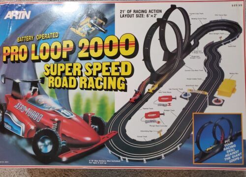 Vtg Rare Artin Slot Car Deluxe 2x Loop Electric Race Track Lot Read 