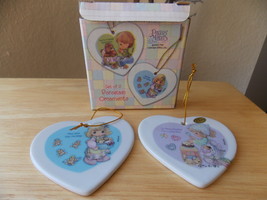 2002 Precious Moments Set of 2 Sweetest Christmas Porcelain Ornaments - $15.00