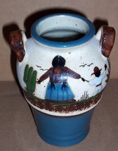 Signed Tonala Mexico Native Latino Pottery Art Vase Jug - $55.49